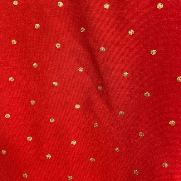 Hanna Andersson Long Sleeve Red Dress Gold Polka Dots Christmas Size 130cm =US 8 - Picture 3 of 7